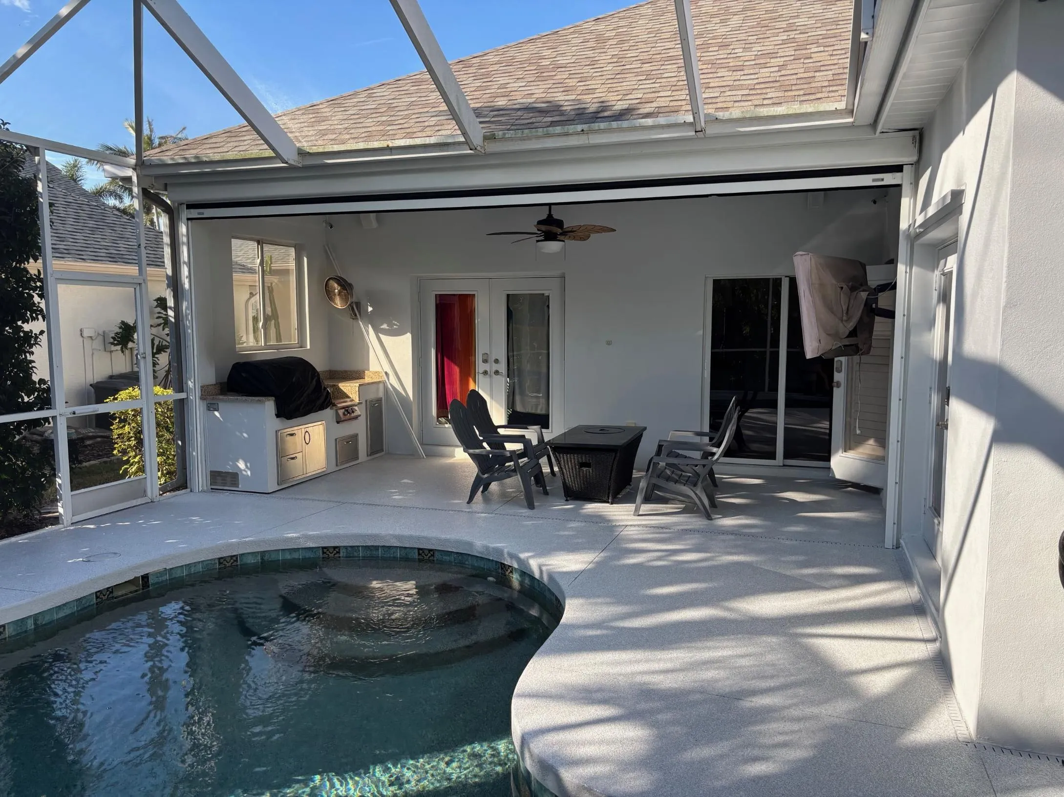 Motorized hurricane, solar, insect screens