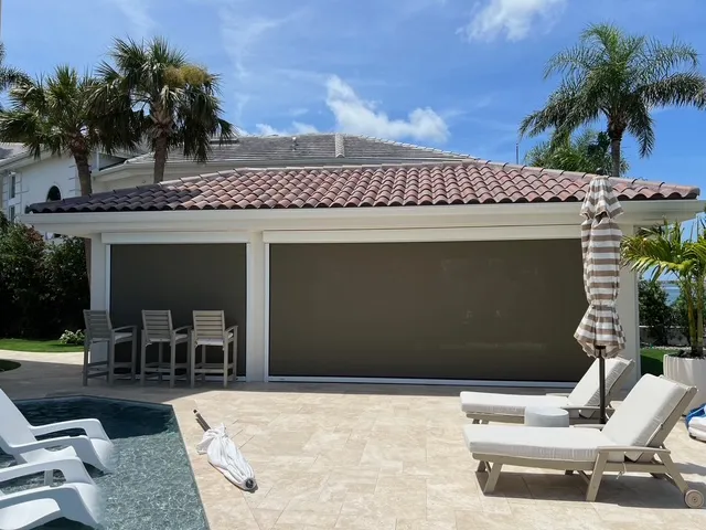 Motorized hurricane, solar, insect screens