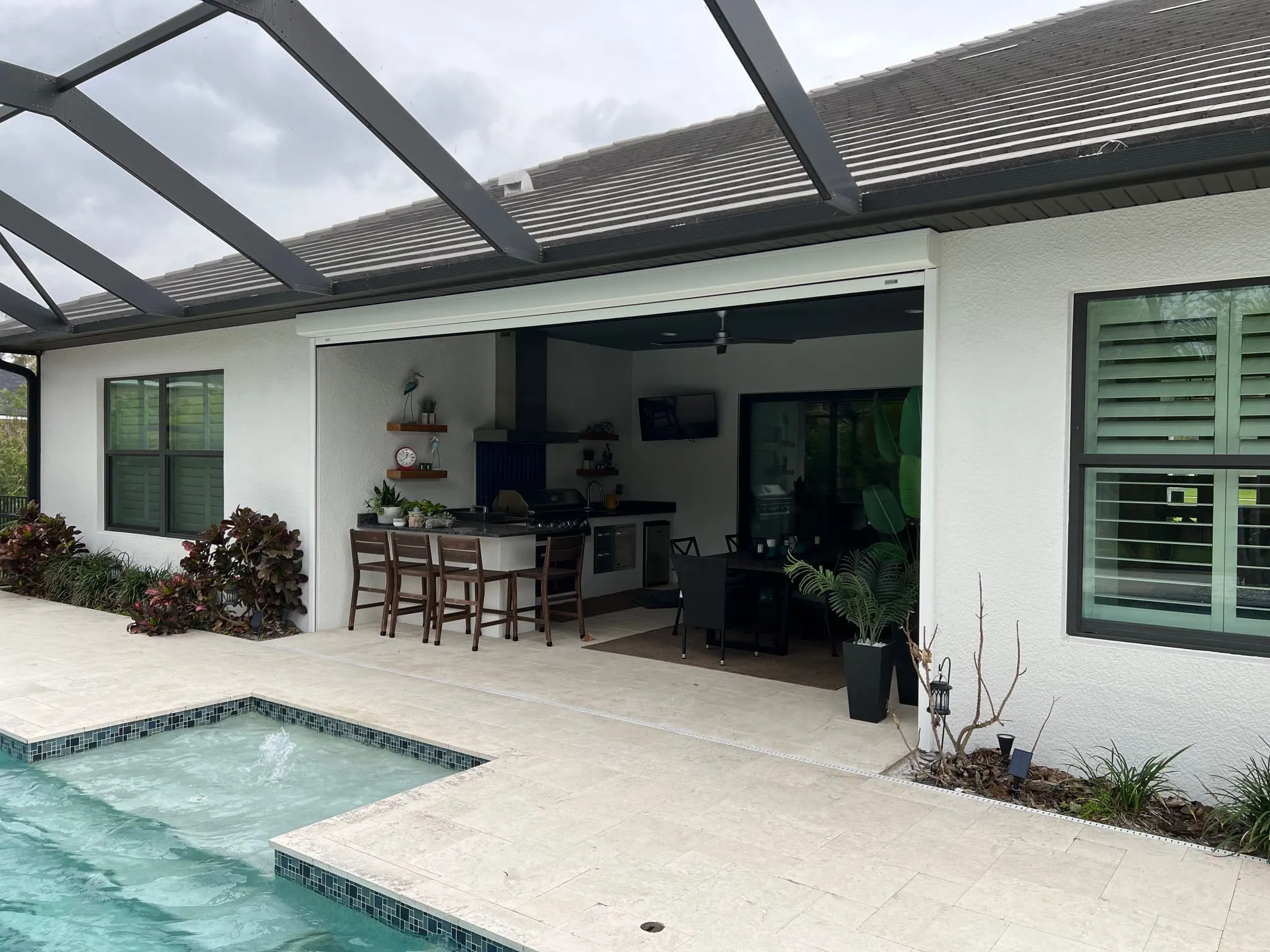 Motorized hurricane, solar, insect screens