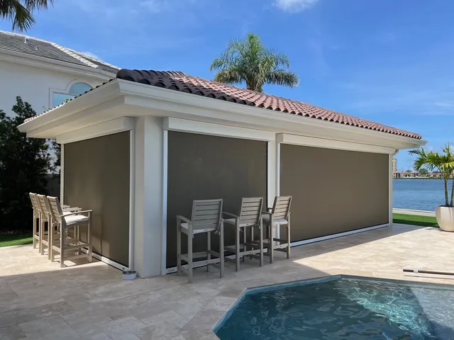 Motorized hurricane, solar, insect screens