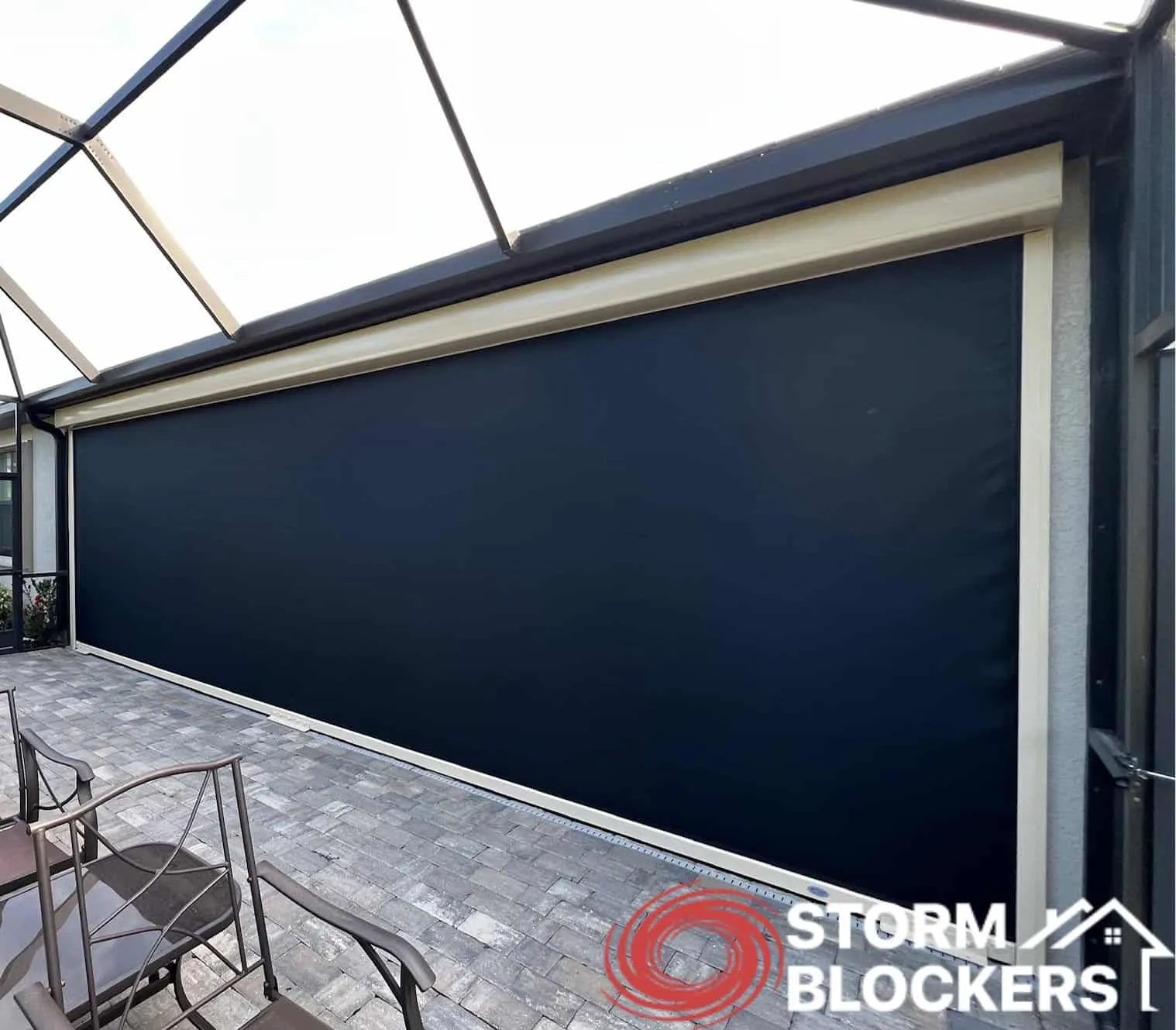 Motorized hurricane, solar, insect screens